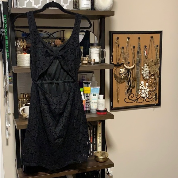 Black Lace A Line Dress - Picture 4 of 12